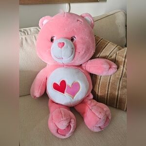 Vintage 2002 Love-a-lot Pink Care Bear with Heart Design - 26" Tall